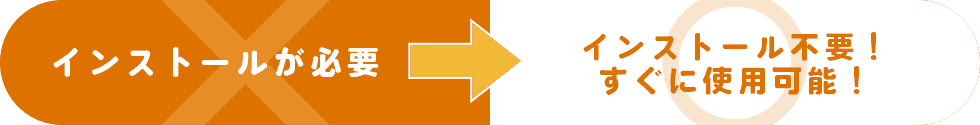 インストール不要!すぐに使用可能!